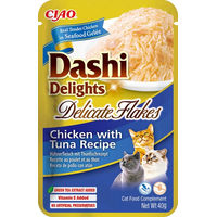 Produktbild von INABA Dashi Delights Delicate Flakes Katzenleckerli Huhn und Thunfisch 40g - 40 g