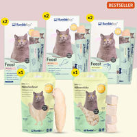 Produktbild von INABA Schleck & Snack Probierbox für Katzen mit Huhn, Thunfisch und Lachs als Creme und gefriergetrocknete Leckerlis zur Unterstützung von Haut, Fell und Immunsystem