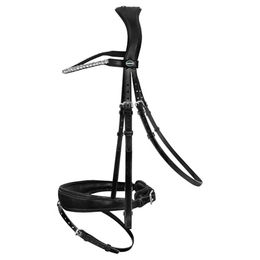 Ingrid Klimke Trensenzaum Favorite für Warmblut aus Leder mit Messing in Schwarz – Bild 1 von 2