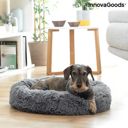 InnovaGoods Bepess Anti-Stress Hundebett für Hunde und Katzen aus Oxford-Gewebe Grau Ø 60 cm – Bild 1 von 4