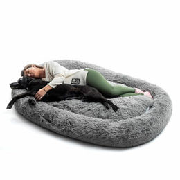 InnovaGoods Cloft Hundebett XXL aus Polyester in Grau, großes Antistress-Hundebett abnehmbar und waschbar – Bild 1 von 7