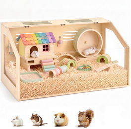 Insma Kleintierkäfig für Hamster aus Naturholz mit Acrylplatten 80x40x40cm – Bild 1 von 1