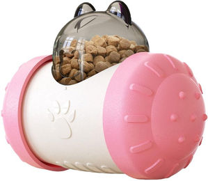Interaktives Intelligenzspielzeug für Hunde und Katzen als Leckerli-Puzzle zur Futterverlangsamung in Rosa aus Kunststoff – Bild 1 von 8