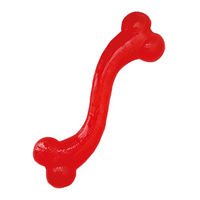 Produktbild von Interpet Tough Dog Toys Kauspielzeug aus Gummi Knochen Form Größe S Rot - 1 Stk.