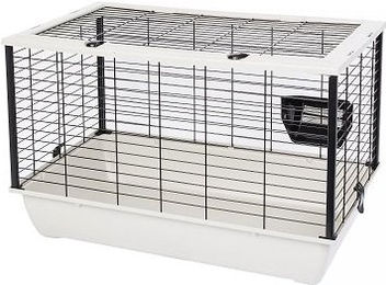 INTERZOO BUNNY 80 Kaninchenkäfig mit Heuraufe in Warm Grau 78 cm – Bild 1 von 2