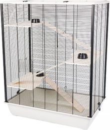 Produktbild von INTERZOO Diego + Wood Nagerkäfig aus Holz für Hamster 78 cm Weiß