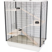 Produktbild von INTERZOO Diego + Wood Nagerkäfig aus Holz für Hamster 78 cm Weiß