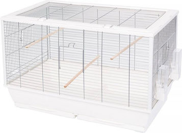 Interzoo Fiona Mini Vogelkäfig für Wellensittiche und Kanarienvögel Weiß 78 cm - 78 cm – Bild 1 von 6