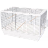 Produktbild von Interzoo Fiona Mini Vogelkäfig für Wellensittiche und Kanarienvögel Weiß 78 cm - 78 cm