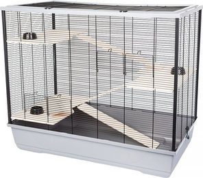 INTERZOO FREDDIE + WOOD Nagetierkäfig aus Holz Grau 100 cm – Bild 1 von 1