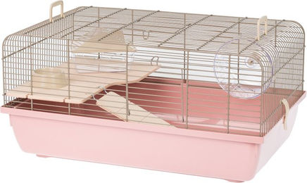 Produktbild von Interzoo Hamsterkäfig Rex 1 aus Kunststoff in Pastell Rosa L 58 x B 38 x H 28,5 cm