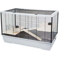 Produktbild von INTERZOO Harry + Wood Meerschweinchenkäfig aus Holz in Weiß 100 cm