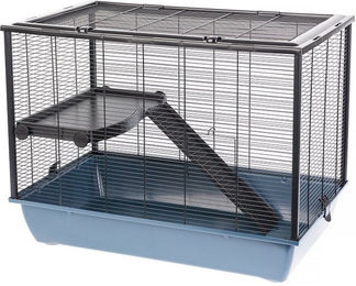 Produktbild von INTERZOO Hugo + PL Nagetierkäfig für Hamster Meerschweinchen und Mäuse 78 cm anthrazit