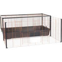 Produktbild von Interzoo Kaninchenkäfig 120 mit Erweiterung aus Kunststoff für Kaninchen und Meerschweinchen L 118 x B 116 x H 50 cm