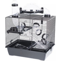 Produktbild von INTERZOO Rocky + Terrace Hamsterkäfig für Hamster und Mäuse aus Kunststoff Schwarz 42 cm