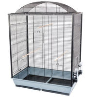 Produktbild von INTERZOO Vogelkäfig für Wellensittiche mit Ausstattung in Grau 107cm aus Metall
