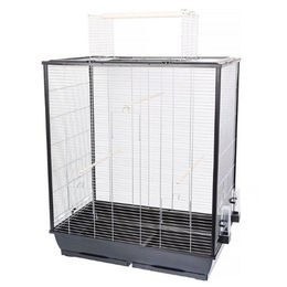 Produktbild von INTERZOO Vogelkäfig für Wellensittiche und Vögel mit Ausstattung in Schwarz 78 cm