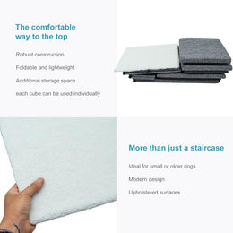 Intirilife Faltbare Hundetreppe mit 3 Stufen in Grau für kleine Hunde und Katzen mit Stauraum 72x32,5x43 cm – Bild 1 von 13