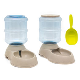 Intirilife Futterspender und Wasserspender Set aus Kunststoff mit Schaufel für Hunde und Katzen Grau 2x 3,6 L - 2 x 3,6 l – Bild 1 von 13