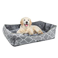 Produktbild von INTIRILIFE Hundebett und Katzenbett aus Plüsch in Blau-Grau mit doppelseitigem Innenkissen 57 x 47 cm