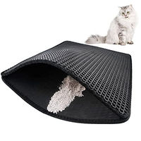 Produktbild von Intirilife Katzenklo Matte Schwarz 65 x 75 x 1.3 cm Wasserfest und leicht zu reinigen - 1 Stk.
