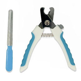 Intirilife Krallenschere Set aus Edelstahl mit Nagelfeile für Hunde und Katzen in Rot und Blau – Bild 1 von 3