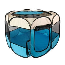 Intirilife Laufstall für Hunde und Katzen aus Oxford-Gewebe in Blau, faltbar, 77 x 58 cm – Bild 1 von 5
