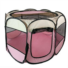 Intirilife Laufstall für Hunde und Katzen aus Oxford-Gewebe in Pink 77 x 58 cm faltbar mit Tragetasche – Bild 1 von 5