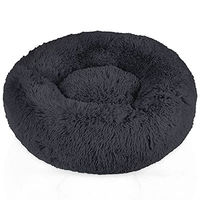 Produktbild von INTIRILIFE Plüsch Haustierbett für Hunde und Katzen in Dunkelgrau Durchmesser 80 cm