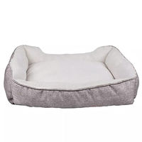 Produktbild von INTIRILIFE Plüsch Haustierbett für Hunde und Katzen in Grau 50 x 40 x 13 cm