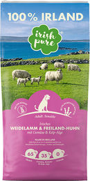 Produktbild von Irish Pure Hundefutter Adult Getreidefrei mit Irischem Weidelamm Freiland-Huhn Gemüse und Kelp-Alge
