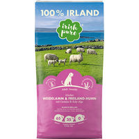 Produktbild von Irish Pure Hundefutter Adult Getreidefrei mit Irischem Weidelamm Freiland-Huhn Gemüse und Kelp-Alge