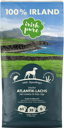 Produktbild von Irish Pure Hundefutter Adult mit Irischem Atlantik-Lachs, Gemüse & Kelp-Alge, getreidefrei, hypoallergen und monoprotein