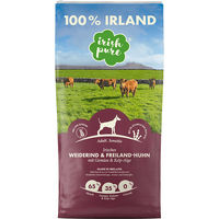 Produktbild von Irish Pure Hundefutter Adult mit Irischem Weiderind, Freiland-Huhn, Gemüse und Kelp-Alge getreidefrei mit hohem Fleischanteil