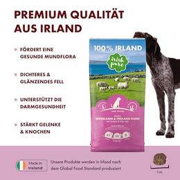 Irish Pure Hundetrockenfutter Adult Weidelamm und Freiland-Huhn Getreidefrei mit hohem Fleischanteil 12 kg - 12 kg – Bild 1 von 6