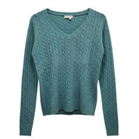 Produktbild von Isabell Werth Damen Pullover mit V-Ausschnitt aus Wolle in Türkis