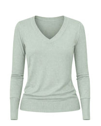 Produktbild von Isabell Werth Pullover mit V-Ausschnitt aus Wolle in Frosty Green