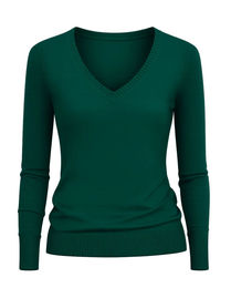 Produktbild von Isabell Werth Pullover mit V-Ausschnitt aus Wolle in Grün