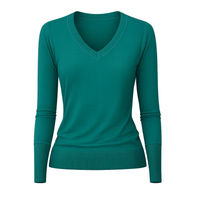 Produktbild von Isabell Werth Pullover mit V-Ausschnitt aus Wolle in Teal Blue