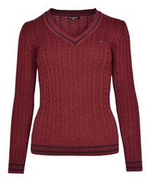 Produktbild von Isabell Werth Zopfstrickpullover in Bordeaux Rot
