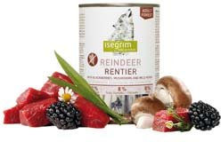 Produktbild von isegrim FOREST Hundefutter Nass Rentier mit Brombeeren, Champignons & Wildkräutern, Stückchen in Sauce, hoher Fleischanteil, Monoprotein, 6 x 800 g - 6 x 800 g