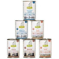 Produktbild von isegrim Hundefutter Nassmenü Mix Adult Getreidefrei Glutenfrei Monoprotein 12 x 400 g - 12 x 400 g
