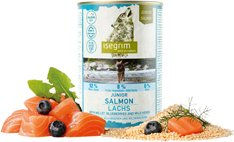 Produktbild von isegrim Junior Hundefutter Nass mit Lachs, Hirse, Blaubeeren und Wildkräutern 6 x 800 g - 6 x 800 g