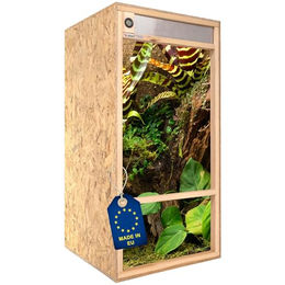 ITA Hochterrarium aus Holz für Reptilien Schlangen und Amphibien 60x120x60 cm mit Frontbelüftung und integriertem Hygrometer FSC zertifiziert – Bild 1 von 6