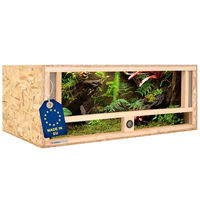 Produktbild von ITA Holz Terrarium 100x50x40 cm aus FSC zertifiziertem Holz mit Frontbelüftung und integriertem Hygrometer für Reptilien, Schlangen und Amphibien
