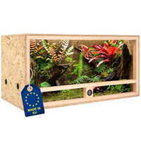 Produktbild von ITA Holz Terrarium 100x50x50 cm aus FSC zertifiziertem OSB-3 Holz mit Seitenbelüftung und integriertem Hygrometer für Reptilien, Schlangen und Amphibien