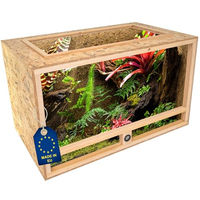 Produktbild von ITA Holz Terrarium 100x60x60 cm aus FSC zertifiziertem OSB-3 Holz mit offenem Dach und integriertem Hygrometer für Reptilien, Schlangen und Amphibien