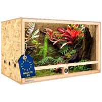Produktbild von ITA Holz Terrarium 100x60x60 cm aus FSC zertifiziertem OSB-3 Holz mit Seitenbelüftung und integriertem Hygrometer für Reptilien, Schlangen und Amphibien