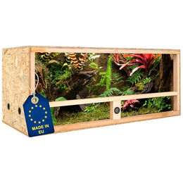 ITA Holz Terrarium 120x50x50 cm aus FSC zertifiziertem OSB-3 Holz mit Seitenbelüftung und integriertem Hygrometer für Reptilien, Schlangen und Amphibien – Bild 1 von 6