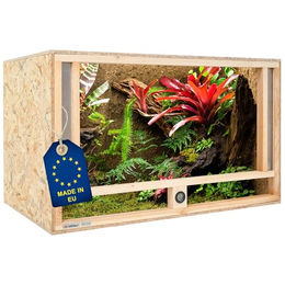 ITA Holzterrarium aus OSB-3 Platten 100x50x50 cm mit Frontbelüftung und integriertem Hygrometer für Reptilien Schlangen und Amphibien FSC Zertifiziert – Bild 1 von 6